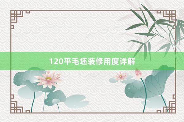 120平毛坯装修用度详解